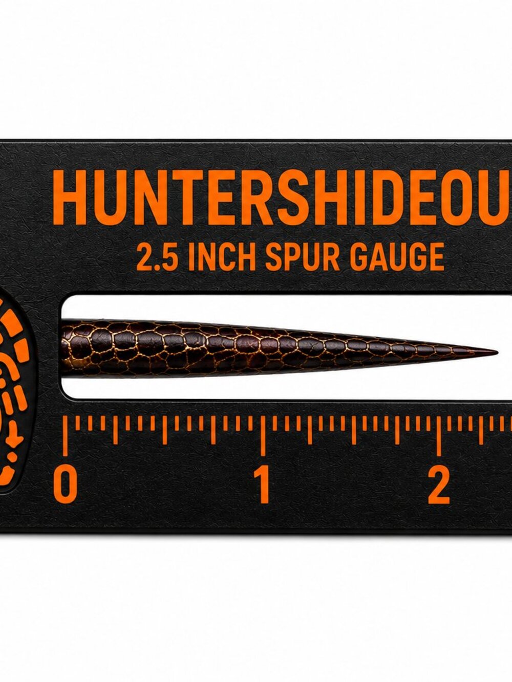 HuntersHideout 2.5 Inch Turkey Spur Gauge Black Orange Hunting Measuring Tool